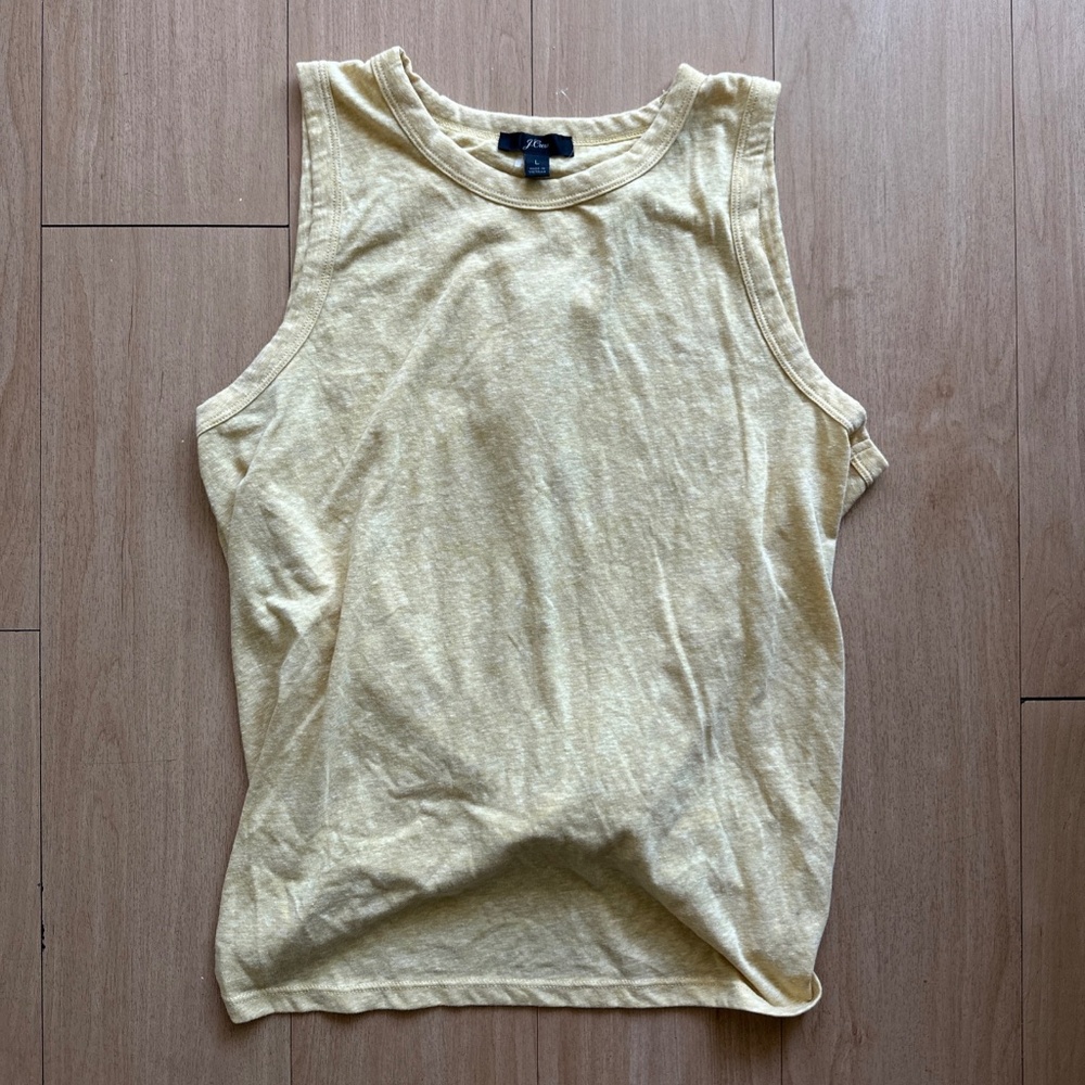 J. Crew Woman's Knot Back Tank Yellow Size Large